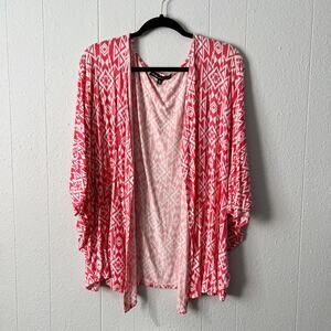 Heart Soul Womens Cardigan Blouse 3X Dolman Sleeve Floral Stretch Tribal Western